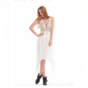 Chic White High-Low Dress